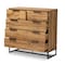 Baxton Studio Franklin Modern and Contemporary Oak Finished Wood and Black Finished Metal 5-Drawer Bedroom Chest 180-13827-Zoro - alternate 5